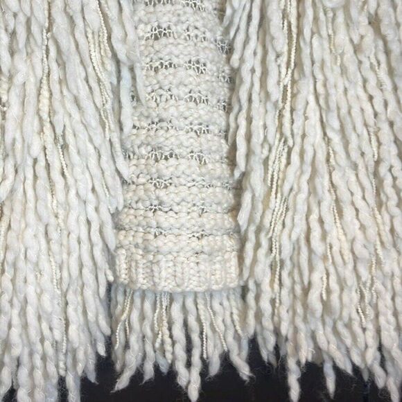 Ralph Lauren Ivory Hand Knit Wool Cashmere Shag Fringe Cardigan Vest - Picture 15 of 16